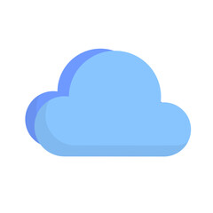 Beautiful blue cloud decoration icon. Vector.