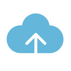 Cloud data upload icon. Vector.