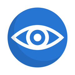 Modern blue round eye icon. Vector.