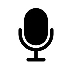 Voice microphone silhouette icon. Vector.
