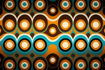 A retro 70s seamless pattern background	
