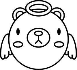 Bear halloween line icon. Halloween icon simple style.