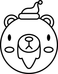 Bear halloween line icon. Halloween icon simple style.