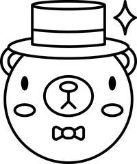 Bear halloween line icon. Halloween icon simple style.