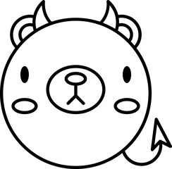 Fototapeta premium Bear halloween line icon. Halloween icon simple style.