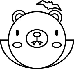 Bear halloween line icon. Halloween icon simple style.