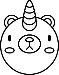 Bear halloween line icon. Halloween icon simple style.