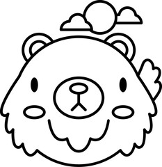 Bear halloween line icon. Halloween icon simple style.
