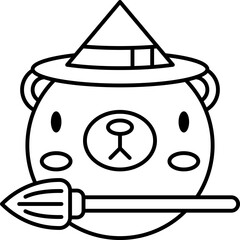 Bear halloween line icon. Halloween icon simple style.