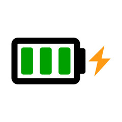 Simple charging battery icon. Vector.