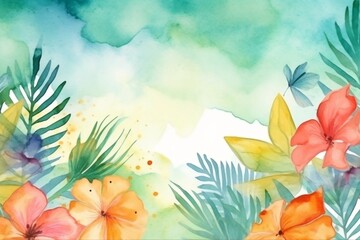 Fototapeta na wymiar summer watercolour background