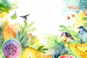 Obraz na płótnie Canvas summer watercolour background