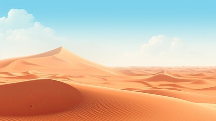Fototapeta na wymiar Desert with dune, sand, landscape. Web banner with copy space. Generative AI