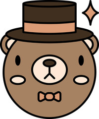 Bear halloween line filled icon. Halloween icon simple style.