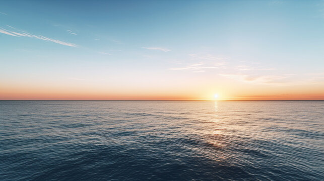 sunset in the sea HD 8K wallpaper Stock Photographic Image