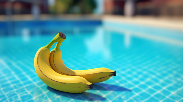 banana in the pool HD 8K wallpaper Stock Photographic Image
