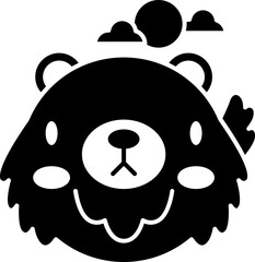 Bear halloween glyph icon. Halloween icon simple style.
