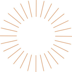 Obraz premium Linear Boho Aesthetic Sun Icon