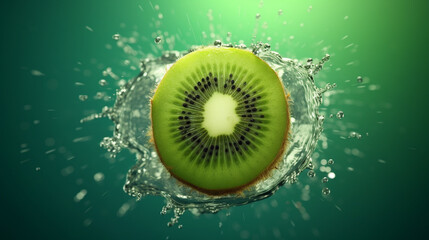 kiwi in water HD 8K wallpaper Stock Photographic Image