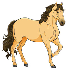 Brown horse cartoon isolated