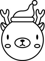 Deer cartoon line icon. Deer icon simple style.