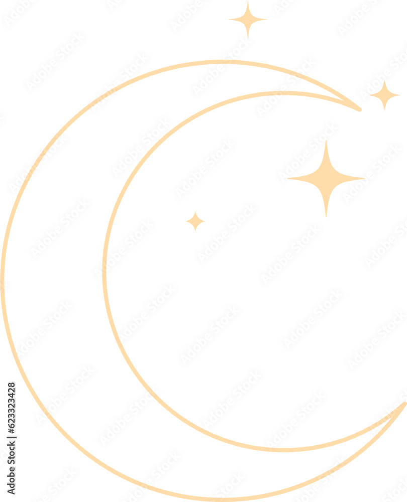 Wall mural Linear Moon and Stars