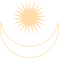 Sun and Crescent Moon