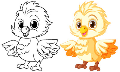 Fototapeta premium Chick doodle coloring page for children