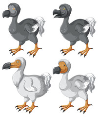 Balck and White Dodo Birds Set © GraphicsRF