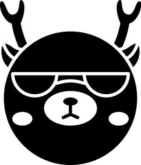Deer cartoon glyph icon. Deer icon simple style.