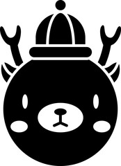 Deer cartoon glyph icon. Deer icon simple style.