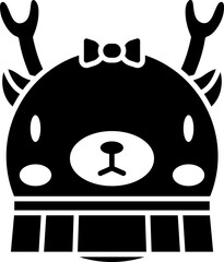 Deer cartoon glyph icon. Deer icon simple style.