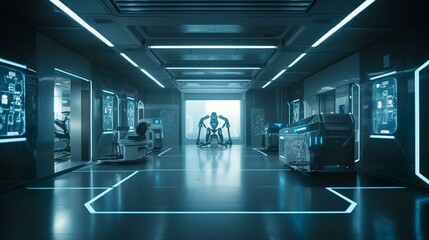 AIロボットが働く職場のイメージ（Generative AI）
 - obrazy, fototapety, plakaty