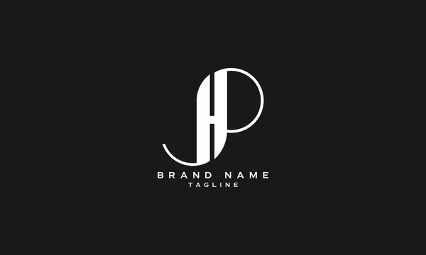 JHP, HJP, Abstract initial monogram letter alphabet logo design