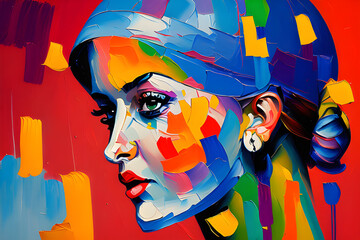 portrait of a person with graffiti Generative AI