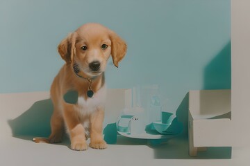 a dog sitting. Generative AI