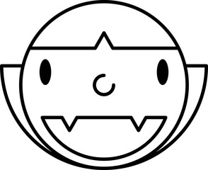 Dracula line icon. Face halloween icon simple cartoon style.