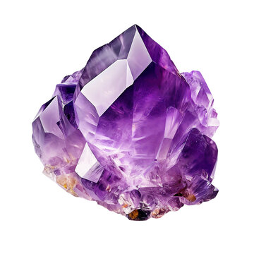 Amethyst gemstone. isolated object, transparent background