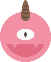 Devil flat icon. Face halloween icon simple cartoon style.
