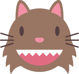 Werewolf flat icon. Face halloween icon simple cartoon style.