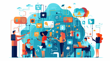 Concept vector illustration of LLM (Large Language Models).