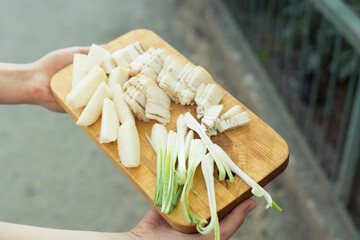 Ukrainian lard with garlic and onion