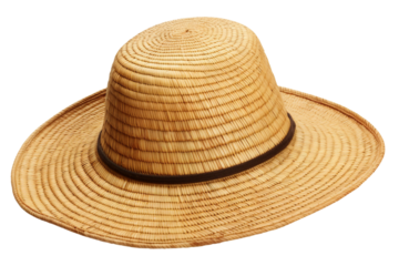Bamboo hat. isolated object, transparent background