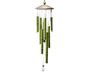 Bamboo wind chimes. transparent background