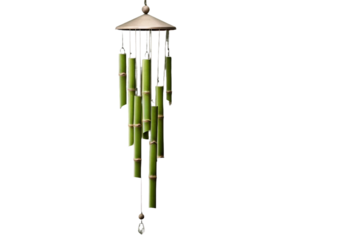 Bamboo wind chimes. transparent background