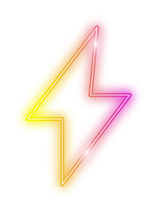 lightning neon sign icon