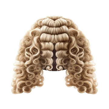 Barrister Wig. Isolated Object, Transparent Background