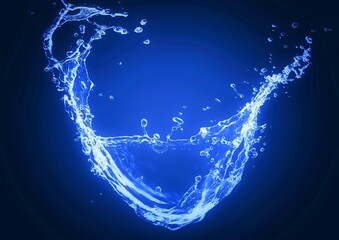 抽象的な青い水しぶきの3dイラスト