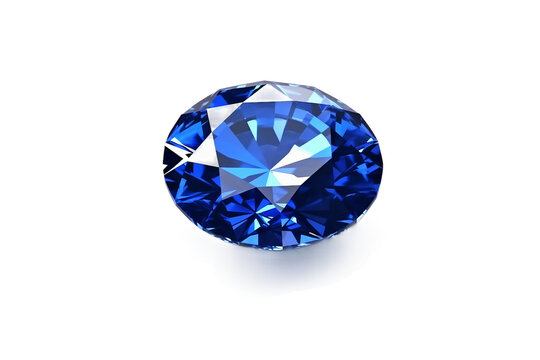 Blue sapphire. isolated object, transparent background