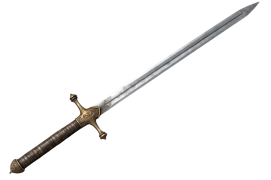 Broadsword. isolated object, transparent background